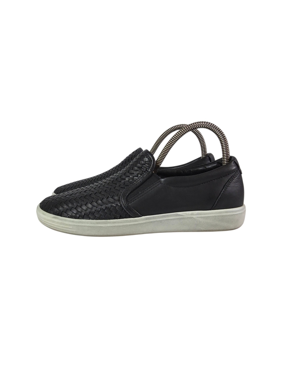 Ecco Soft 7 Women's Slip On Black Leather Sneaker Size 39